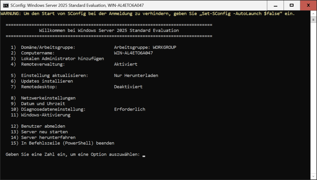Windows 2025 Server Eval